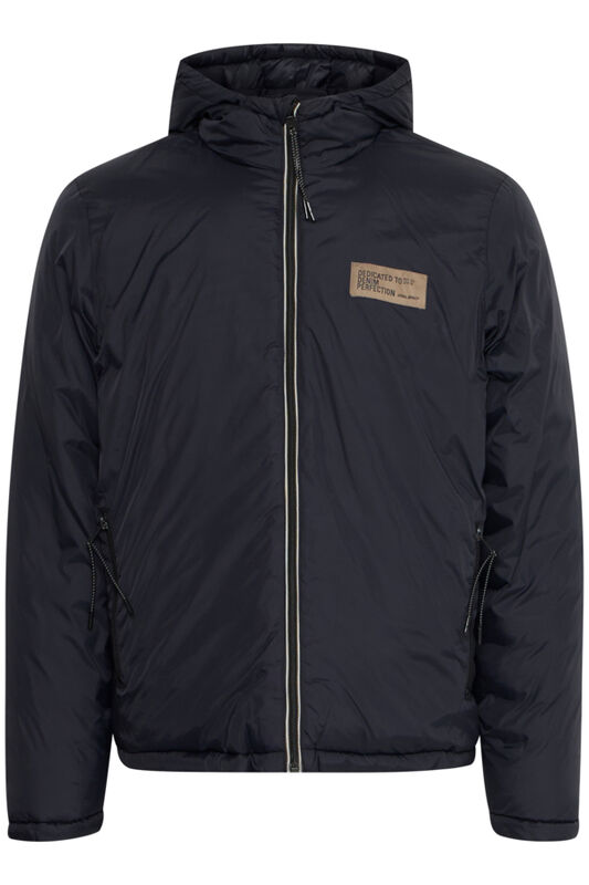 Topattu hupullinen musta Blend välikausi-/ kääntötakki