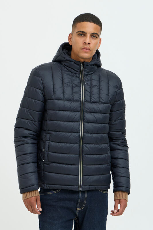 Topattu hupullinen musta Blend välikausi-/ kääntötakki